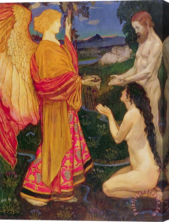 JBL Shaw The Angel offering the fruits of the Garden of Eden to Adam and Eve Stretched Canvas Painting / Canvas Art