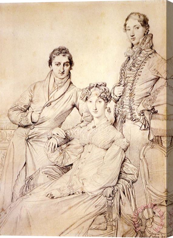 Jean Auguste Dominique Ingres Jospeh Woodheda And His Wife, Born Harriet Comber, And Her Brother, Henry George Wandesford Comber Stretched Canvas Painting / Canvas Art