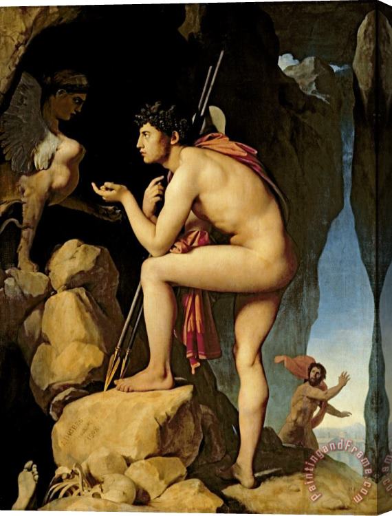 Jean Auguste Dominique Ingres Oedipus and the Sphinx Stretched Canvas Print / Canvas Art