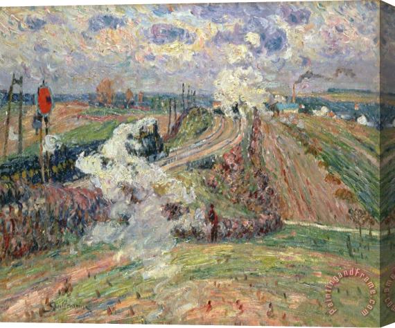Jean Baptiste Armand Guillaumin The Two Trains Stretched Canvas Print / Canvas Art