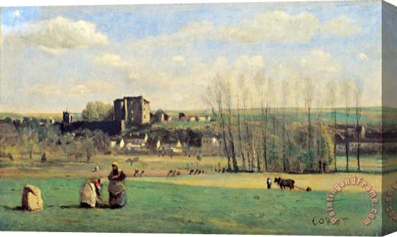 Jean Baptiste Camille Corot Landscape of La Ferte Milon Stretched Canvas Print / Canvas Art