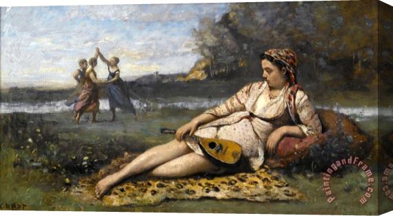 Jean Baptiste Camille Corot Young Women of Sparta (jeunes Filles De Sparte) Stretched Canvas Print / Canvas Art
