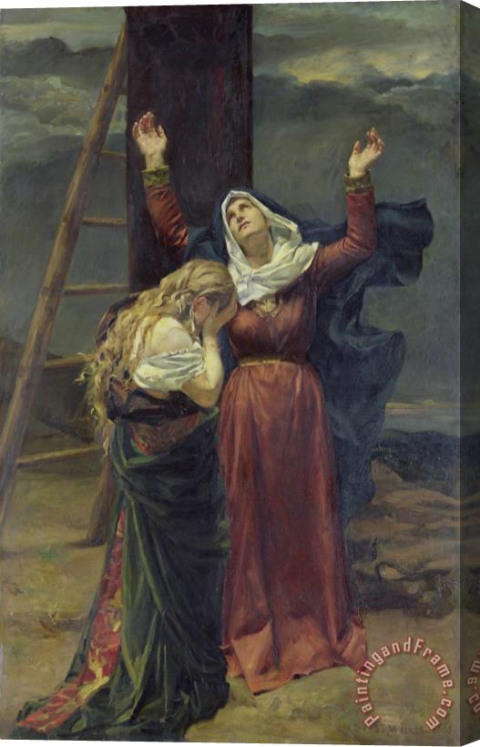Jean Joseph Weerts The Virgin at the Foot of the Cross Stretched Canvas Print / Canvas Art