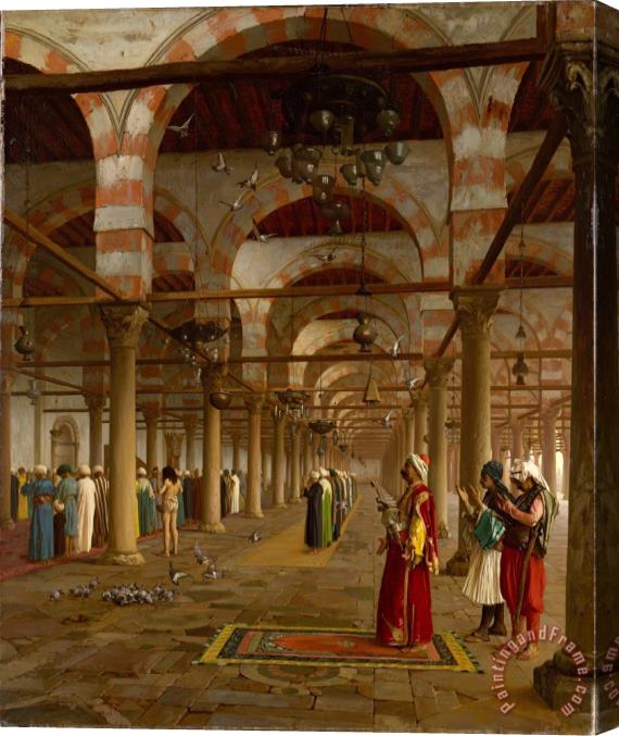 Jean Leon Gerome Public Prayer in The Mosque of Amr, Cairo Stretched Canvas Painting / Canvas Art