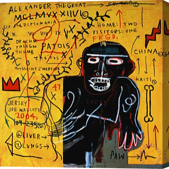 Jean-michel Basquiat All Colored Cast Part III Stretched Canvas Painting / Canvas Art