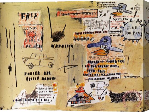 Jean-michel Basquiat Napoleon Stereotype As Portrayed Stretched Canvas Print / Canvas Art