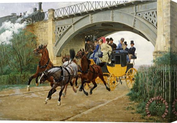 Jean Richard Goubie Startled by Steam Stretched Canvas Painting / Canvas Art