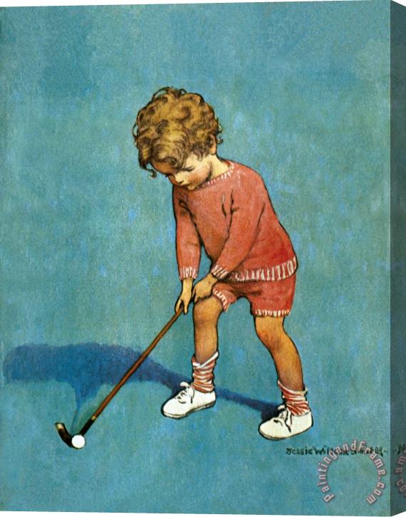 Jessie Willcox Smith I Can Play Golf! Stretched Canvas Painting / Canvas Art