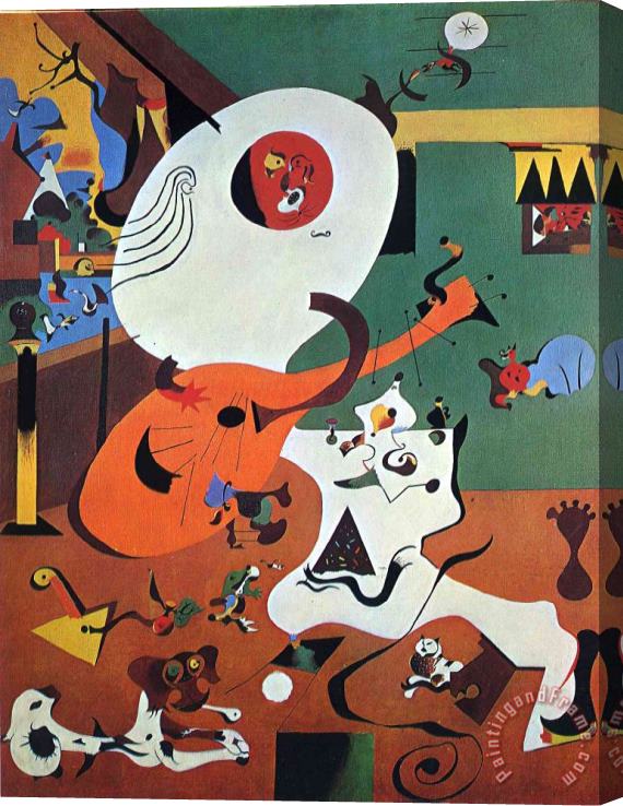 Joan Miro Dutch Interior I Stretched Canvas Painting / Canvas Art