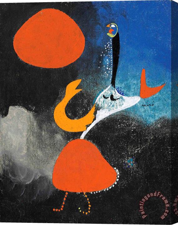 Joan Miro Femme Devant Le Soleil, 1938 Stretched Canvas Print / Canvas Art