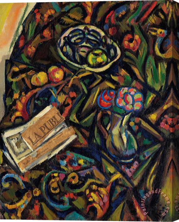Joan Miro La Publicitat Et Le Vase De Fleurs, 1929 Stretched Canvas Painting / Canvas Art