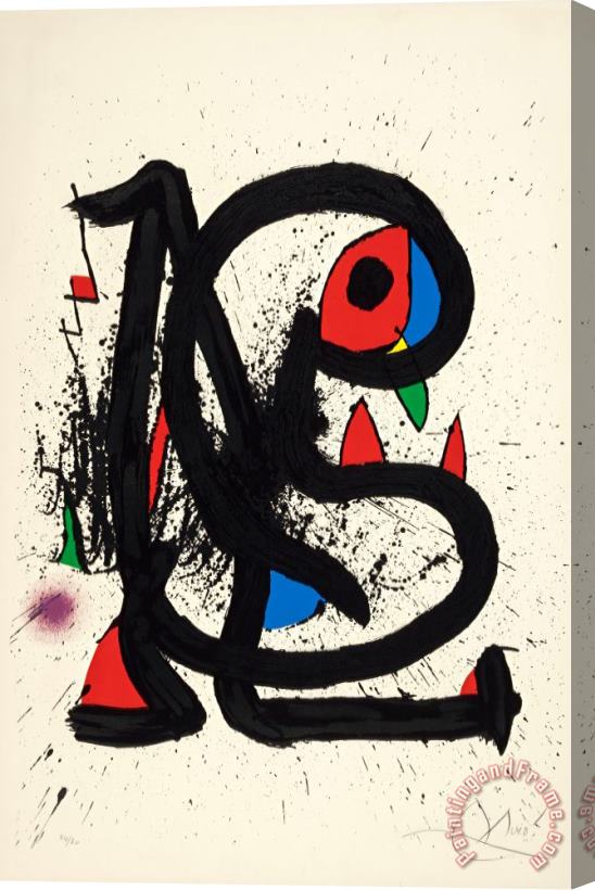 Joan Miro Le Mangeur De Foudre I, 1973 Stretched Canvas Print / Canvas Art