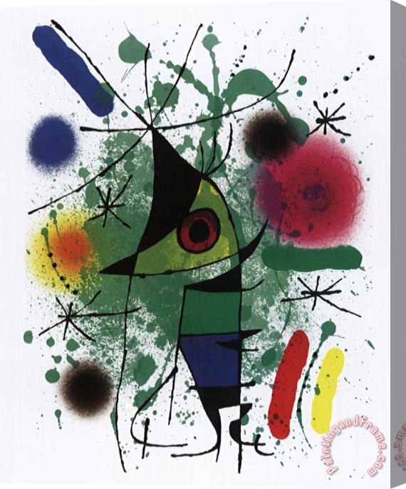 Joan Miro Singing Fish Stretched Canvas Painting / Canvas Art