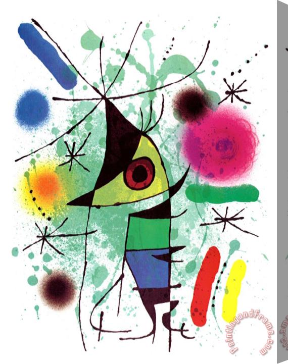 Joan Miro The Singing Fish Stretched Canvas Painting / Canvas Art