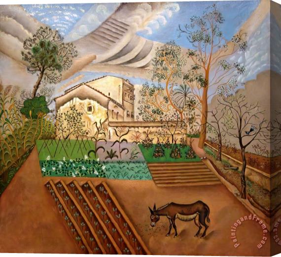 Joan Miro The Vegetable Garden with Donkey Stretched Canvas Painting / Canvas Art