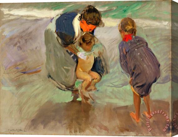 Joaquin Sorolla y Bastida On The Beach Stretched Canvas Print / Canvas Art