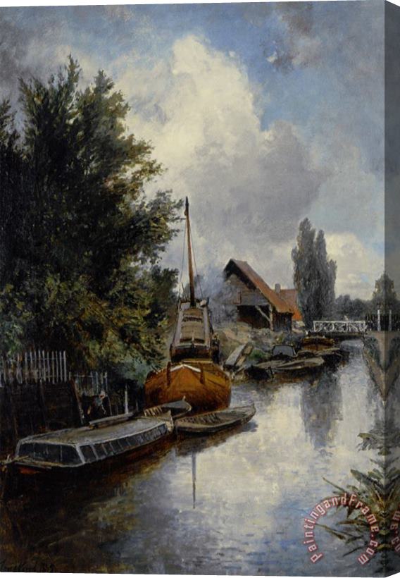 Johan Barthold Jongkind Chantier Naval Au Bord De La Schie Pres De Delft Stretched Canvas Painting / Canvas Art