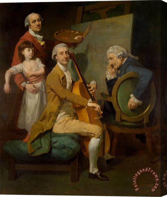 Johan Joseph Zoffany Self Portrait with His Daughter Maria Theresa, James Cervetto, And Giacobbe Cervetto Stretched Canvas Print / Canvas Art