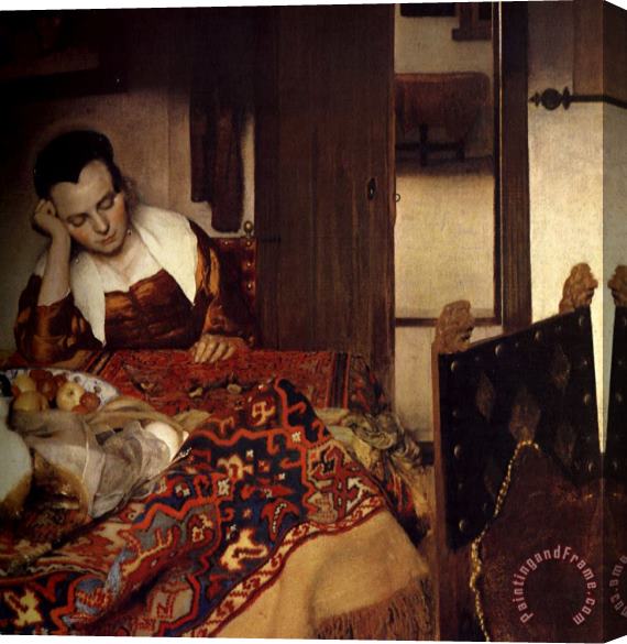 Johannes Vermeer A Maid Asleep Stretched Canvas Painting / Canvas Art