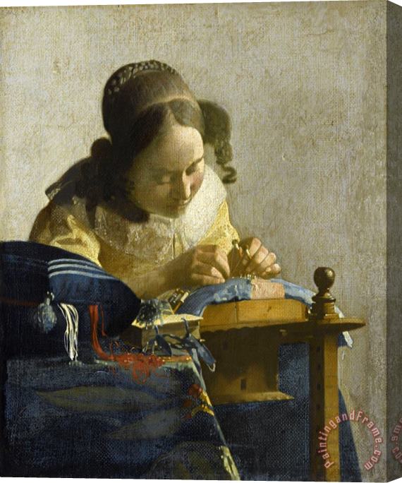 Johannes Vermeer La Dentelliere Stretched Canvas Print / Canvas Art