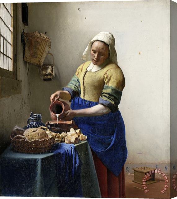 Johannes Vermeer The Kitchen Maid Stretched Canvas Painting / Canvas Art