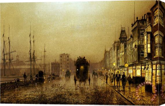 John Atkinson Grimshaw Glasgow Docks Stretched Canvas Print / Canvas Art