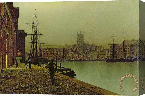 John Atkinson Grimshaw Gloucester Docks Stretched Canvas Print / Canvas Art