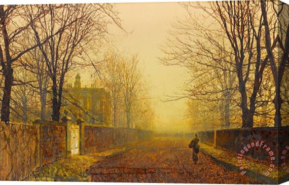 John Atkinson Grimshaw Golden Autumn Stretched Canvas Painting / Canvas Art