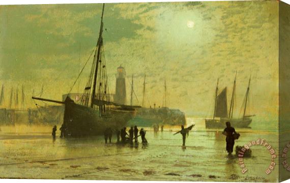 John Atkinson Grimshaw The Lighthouse at Scarborough Stretched Canvas Print / Canvas Art