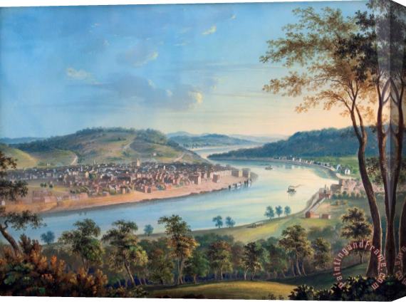 John Caspar Wild View of Cincinnati From Covington Stretched Canvas Print / Canvas Art
