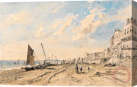 John Constable Brighton Beach Looking West Stretched Canvas Print / Canvas Art