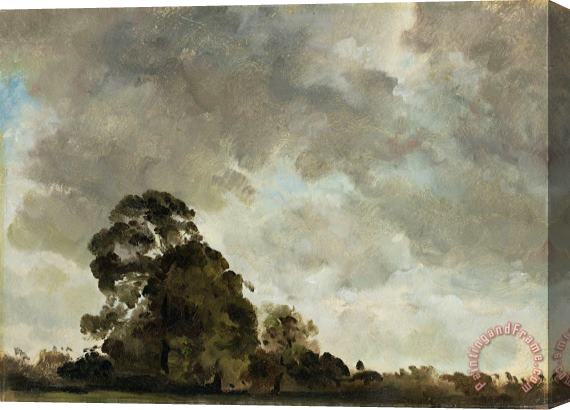 John Constable Landscape at Hampstead - Tree and Storm Clouds Stretched Canvas Painting / Canvas Art