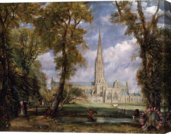John Constable Salisbury Cathedral From The Bishops' Grounds Stretched Canvas Print / Canvas Art