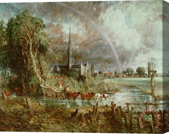 John Constable Salisbury Cathedral From the Meadows Stretched Canvas Painting / Canvas Art