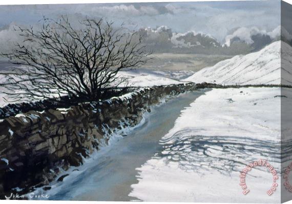 John Cooke Snow Above Barbondale - Barbon Stretched Canvas Print / Canvas Art