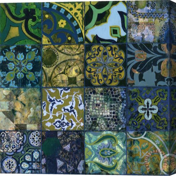 John Douglas Cobalt Mosaic I Stretched Canvas Print / Canvas Art