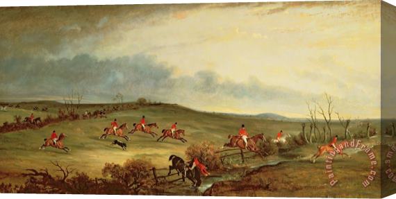 John E Ferneley The Quorn In Full Cry Near Tiptoe Hill Stretched Canvas Print / Canvas Art