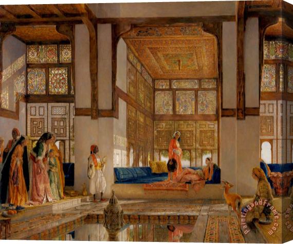 John Frederick Lewis A Lady Receiving Visitors (the Reception) Stretched Canvas Print / Canvas Art