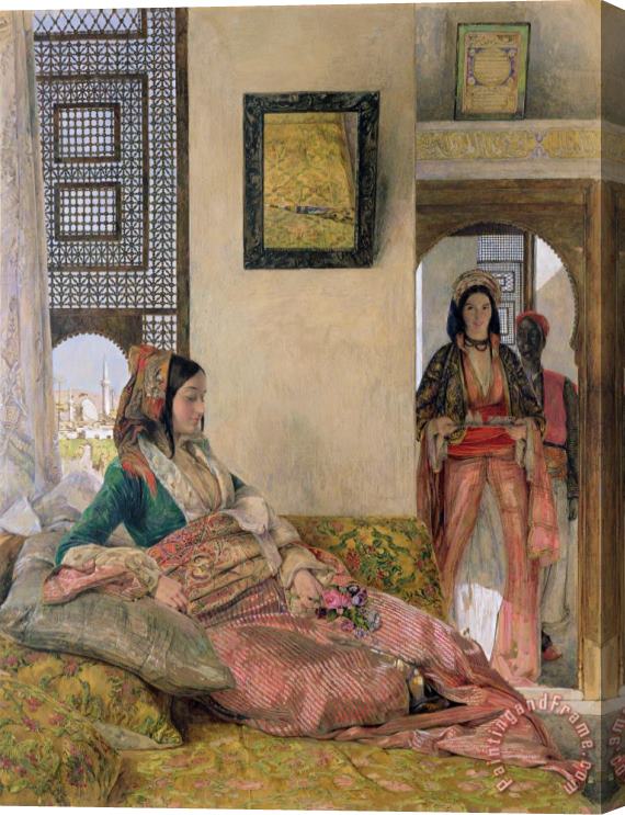 John Frederick Lewis  Life in the harem - Cairo Stretched Canvas Painting / Canvas Art