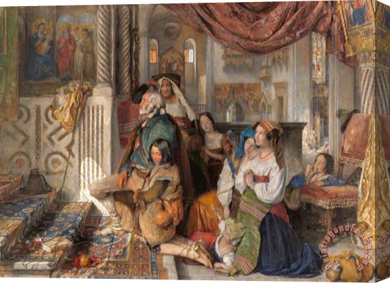 John Frederick Lewis Roman Pilgrims Stretched Canvas Painting / Canvas Art