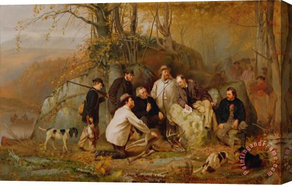 John George Brown Claiming the Shot - After the Hunt in the Adirondacks Stretched Canvas Print / Canvas Art