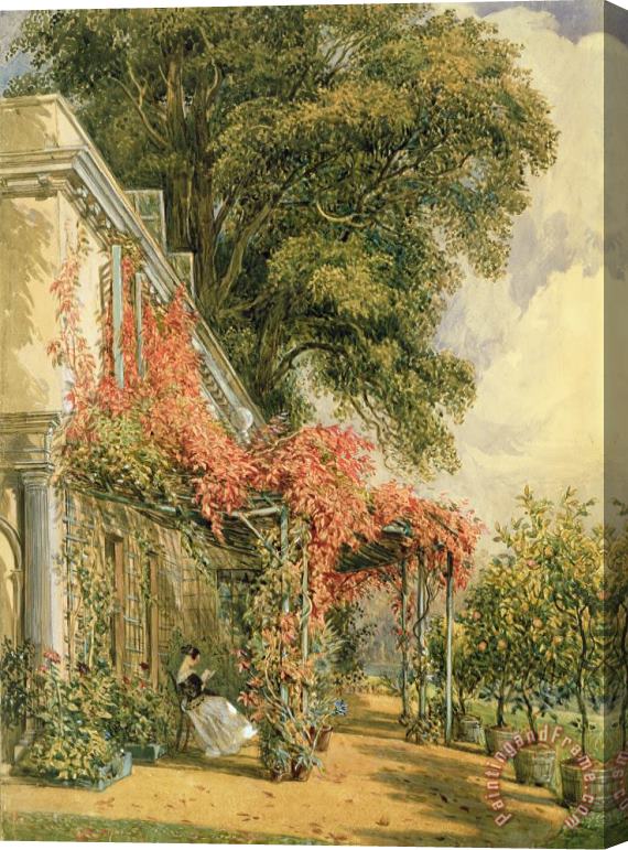 John James Chalon Garden Front of Mr Robert Vernon's House at Twickenham Stretched Canvas Painting / Canvas Art