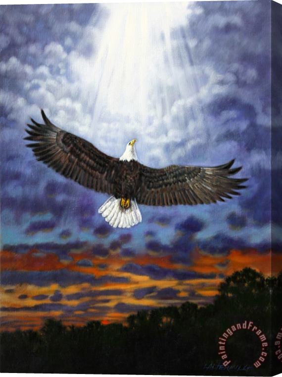 John Lautermilch On Eagles Wings Stretched Canvas Painting / Canvas Art
