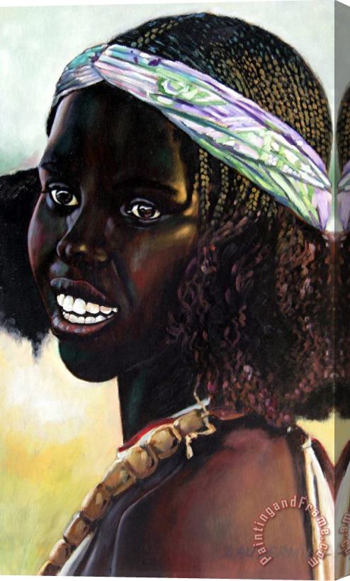 John Lautermilch Young Black African Girl Stretched Canvas Painting / Canvas Art