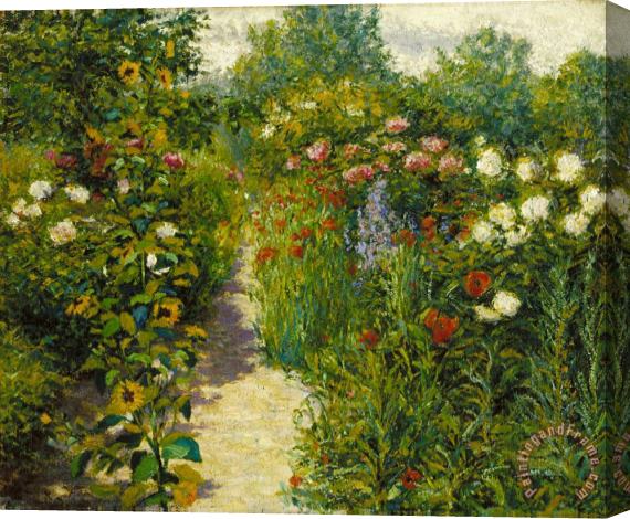 John Leslie Breck Garden at Giverny (in Monet's Garden) Stretched Canvas Painting / Canvas Art