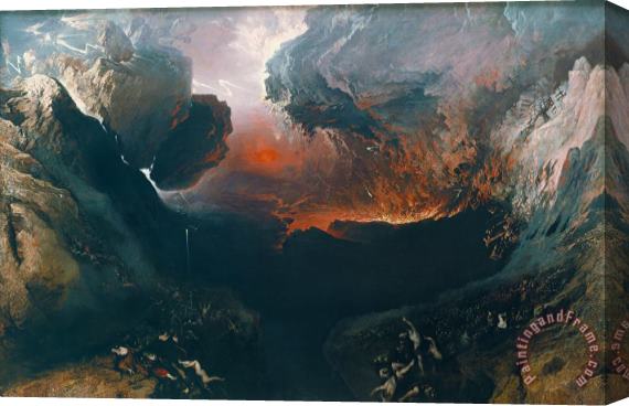 John Martin The Great Day of His Wrath Stretched Canvas Painting / Canvas Art