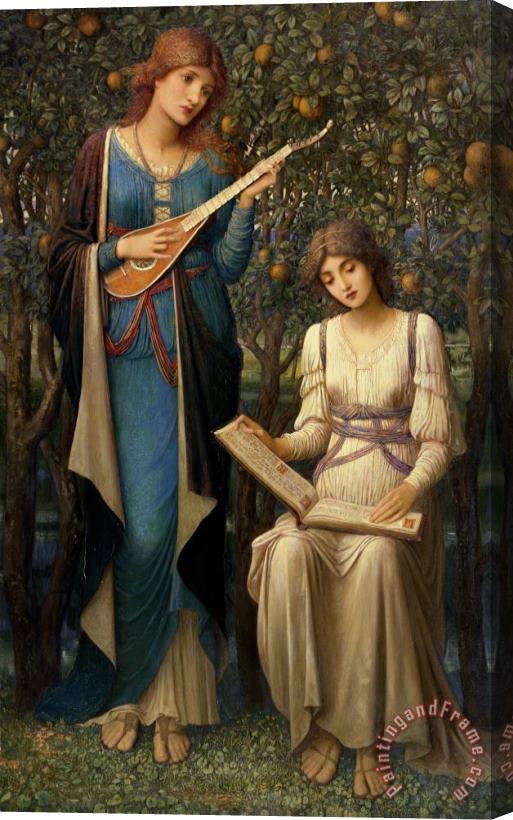 John Melhuish Strudwick When Apples were Golden and Songs were Sweet but Summer had Passed Away Stretched Canvas Print / Canvas Art