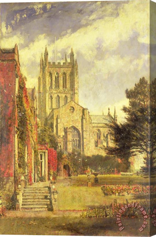 John William Buxton Knight Hereford Cathedral Stretched Canvas Print / Canvas Art