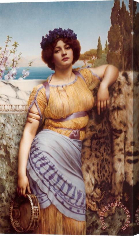 John William Godward Ionian Dancing Girl Stretched Canvas Print / Canvas Art