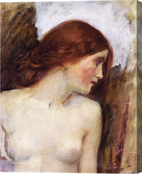 John William Waterhouse Study for The Head of Echo Stretched Canvas Painting / Canvas Art